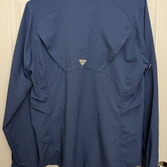 Columbia Omni-Shield PFG Blood and Guts Blue Long Sleeve Vented Fishing Shirt - Picture 10 of 14